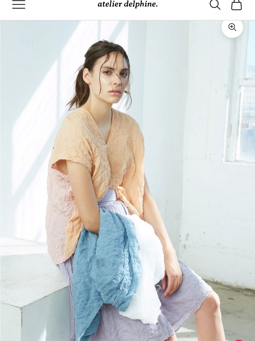 Atelier Delphine Celeste Wave Cotton Reversible Top - Picture 5 of 9